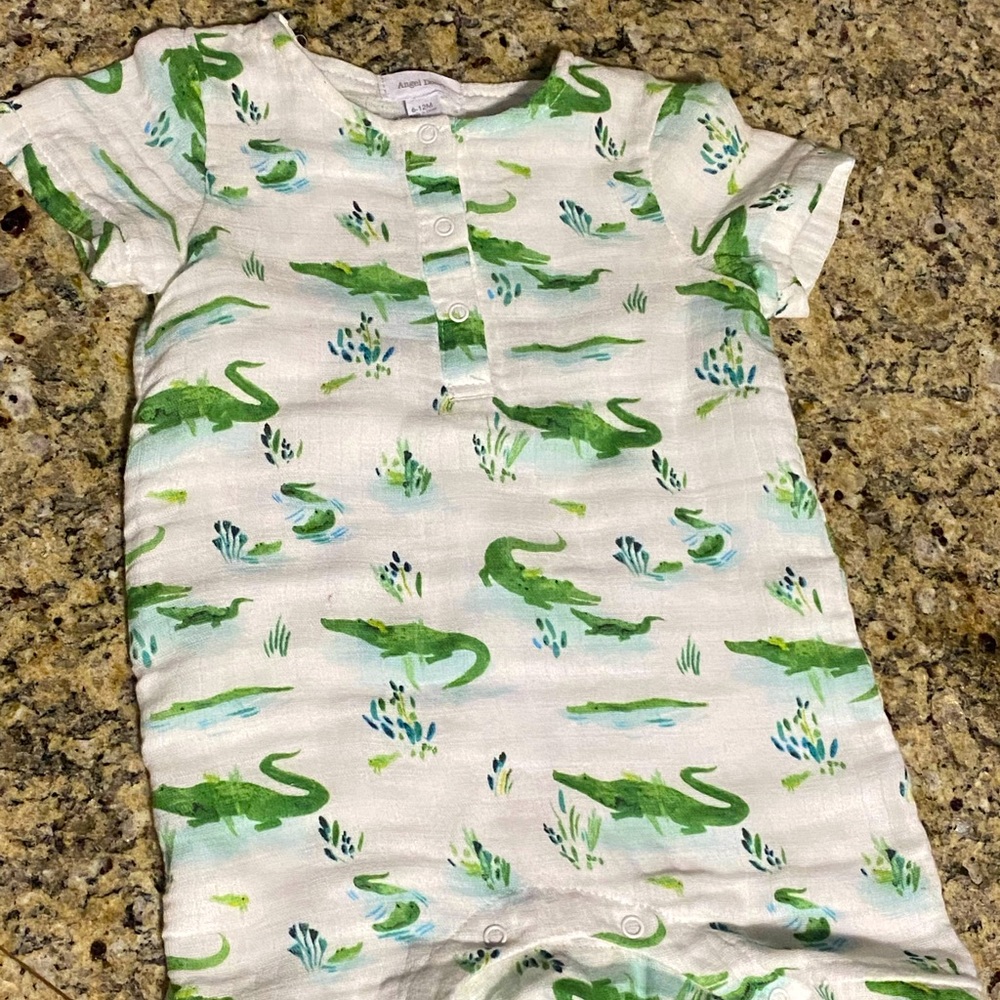 Angel Dear Infant Romper 6-12mo Alligator